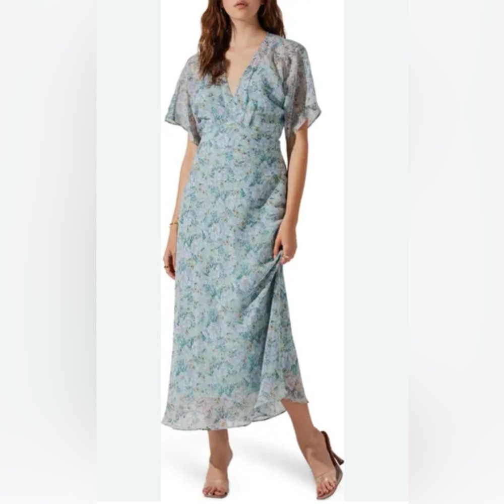 NWT ASTR  Maxi Dress.  Blue/Turquoise Floral Size Small
